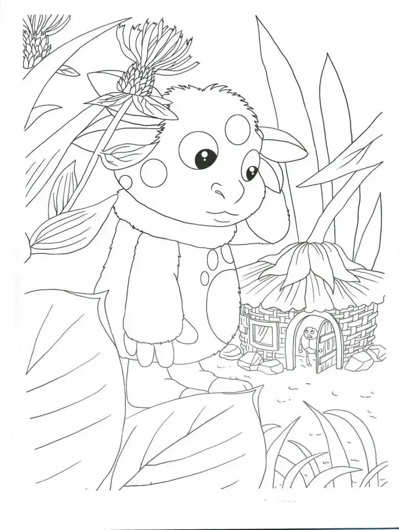 Лунтик раскраска Мила