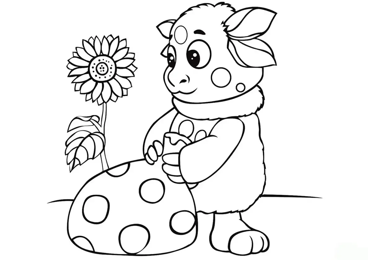 Раскраски для детей Лунтик Кузя