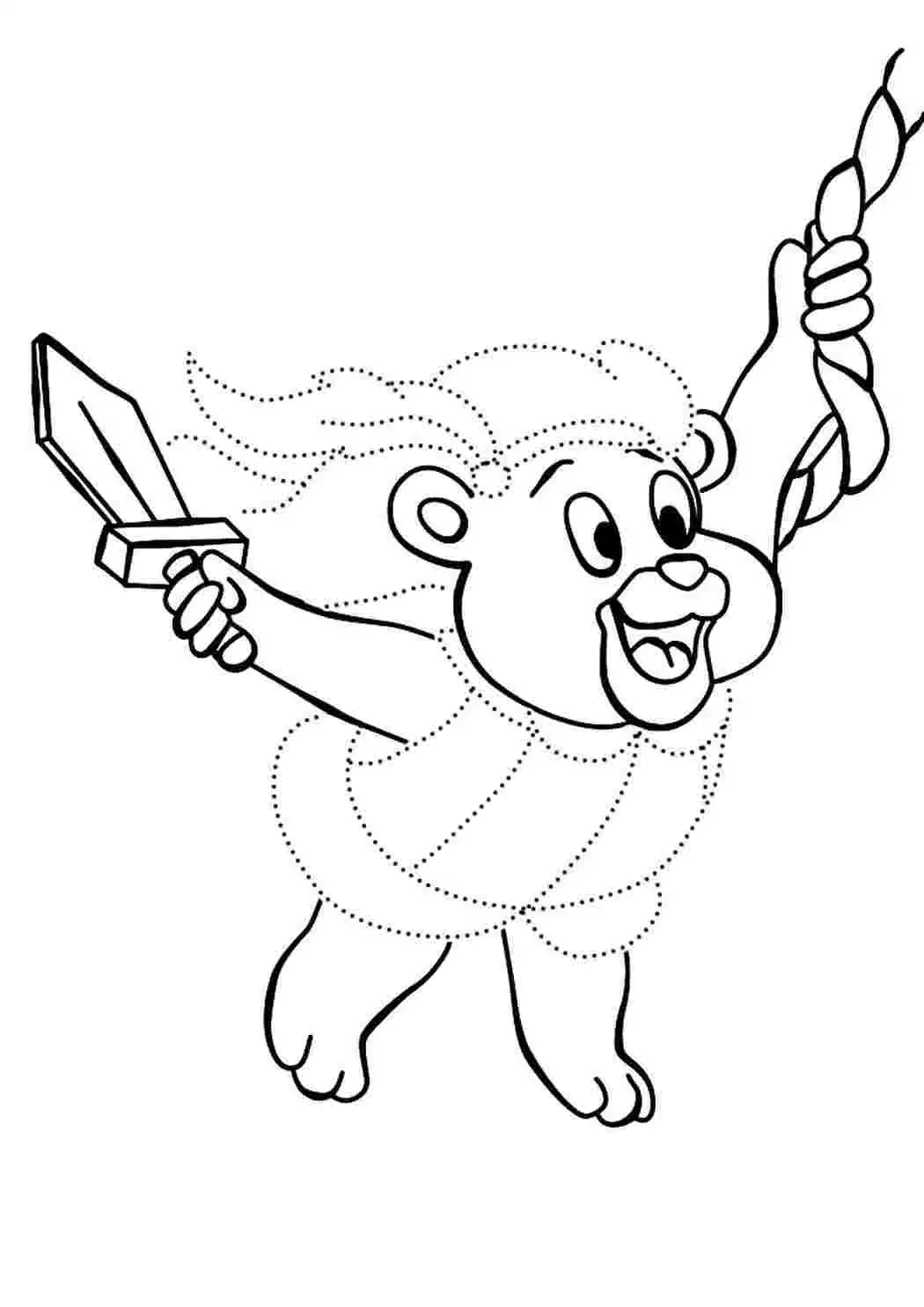 Раскраска про Лунтика наклей и раскрась