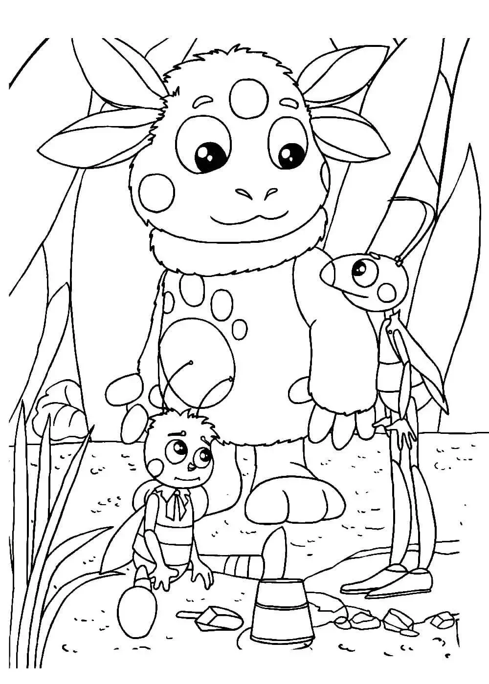 Раскраска Лунтик