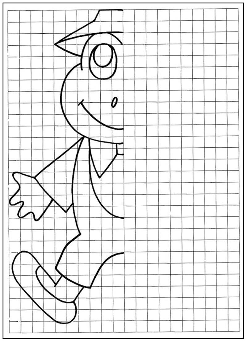 Дорисовать вторую половину по клеточкам