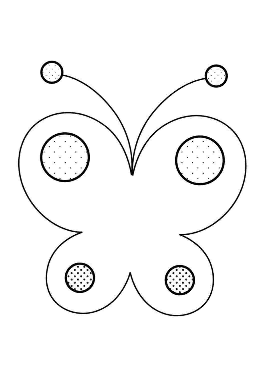 Бабочка раскраска для малышей