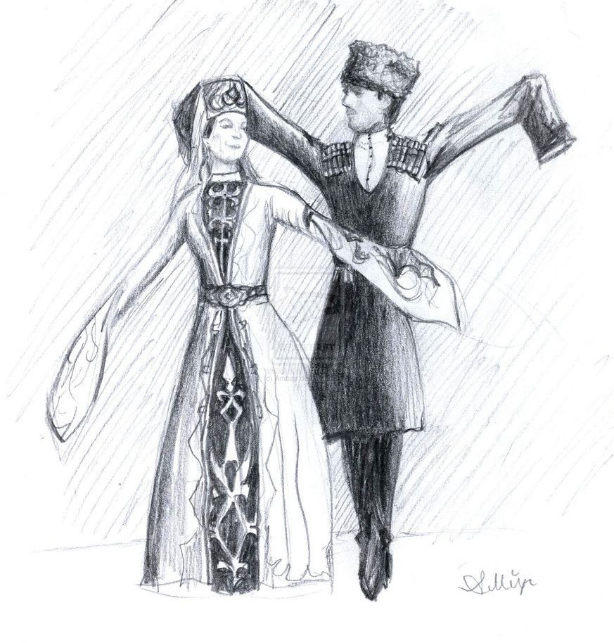 Национальный костюм карачаевцев рисунки