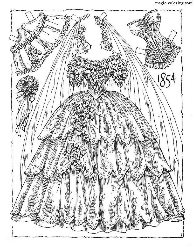 Раскраска платье