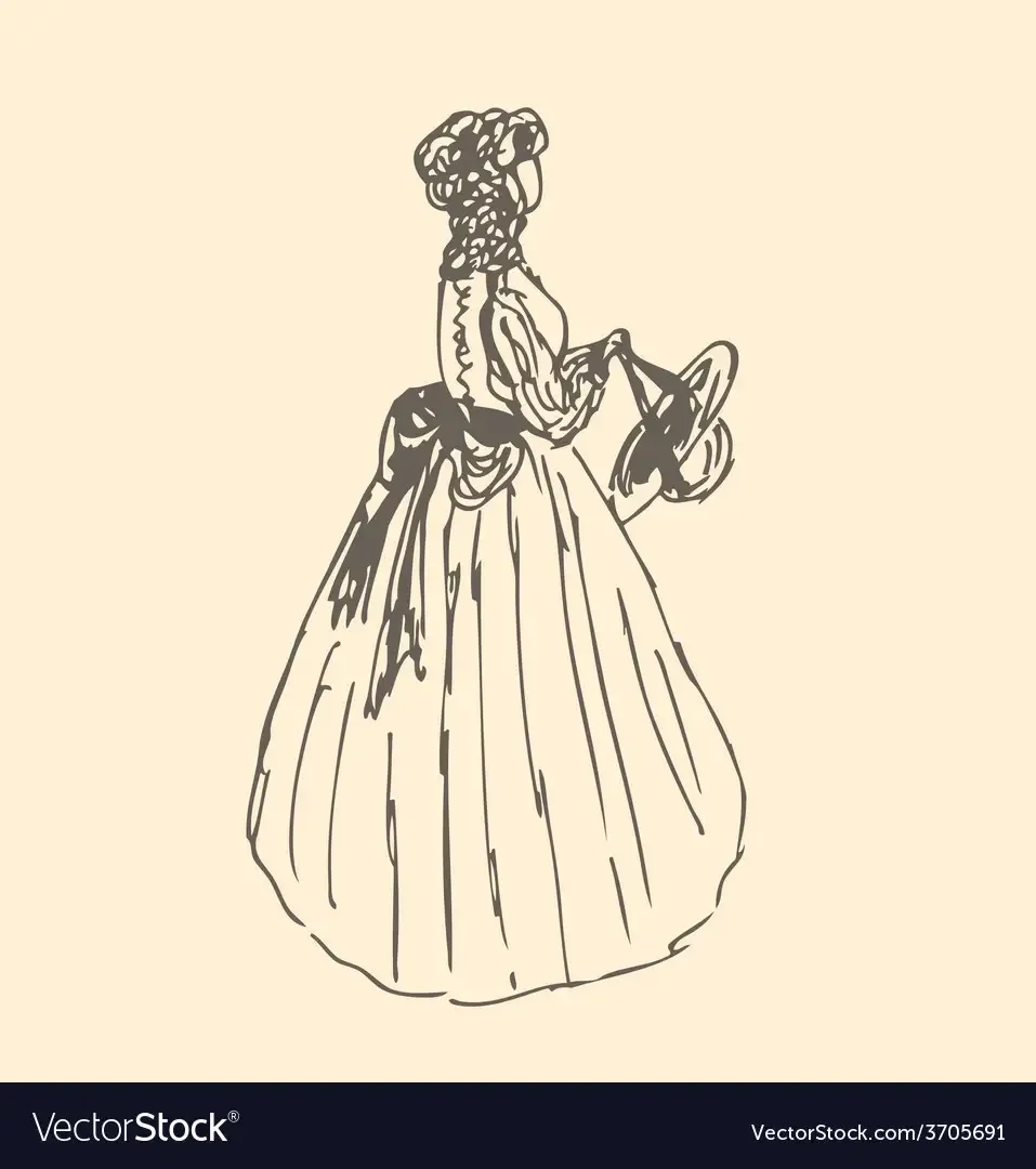 Девушка в бальном платье раскраска