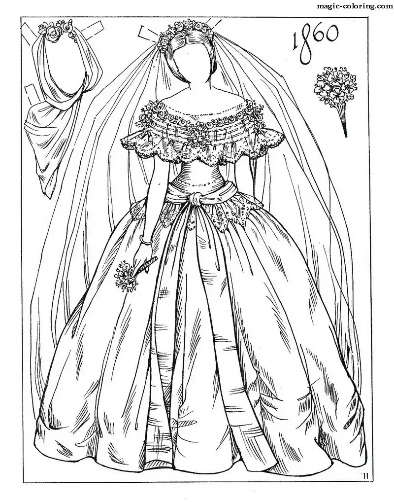 Старинное платье рисунок