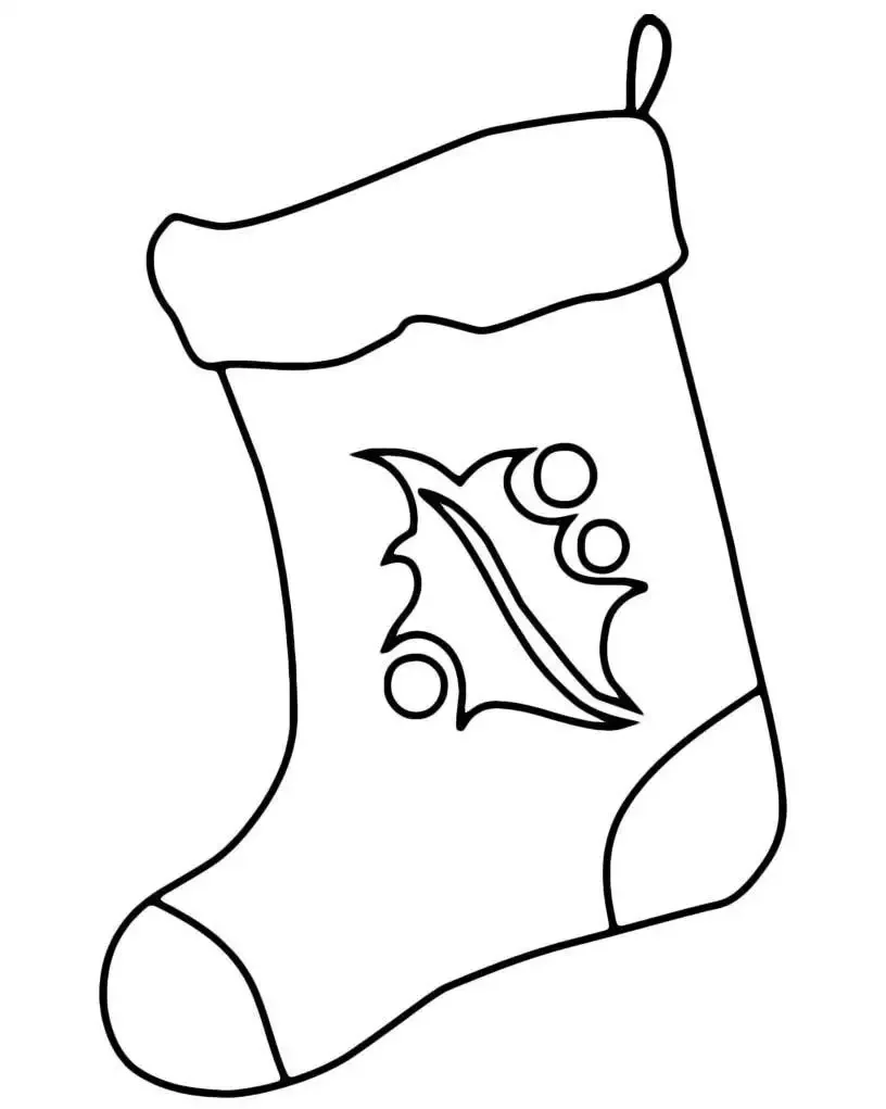 Рождественский носок раскраска