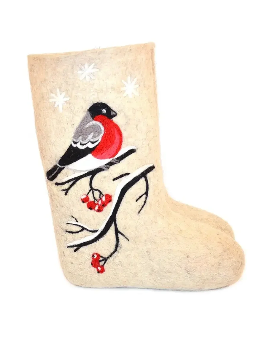 Новогодний носок трафарет