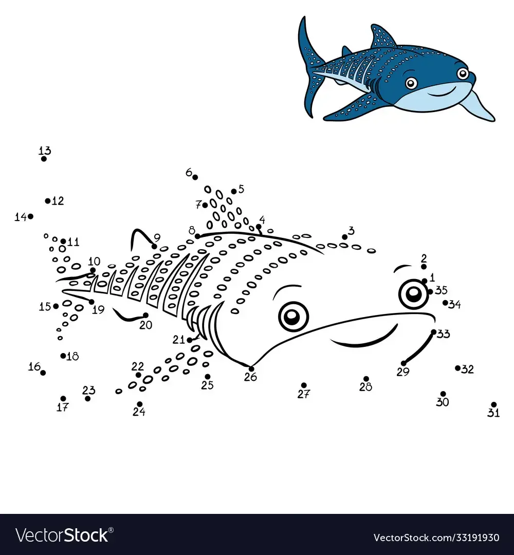 Рисование по точкам акула
