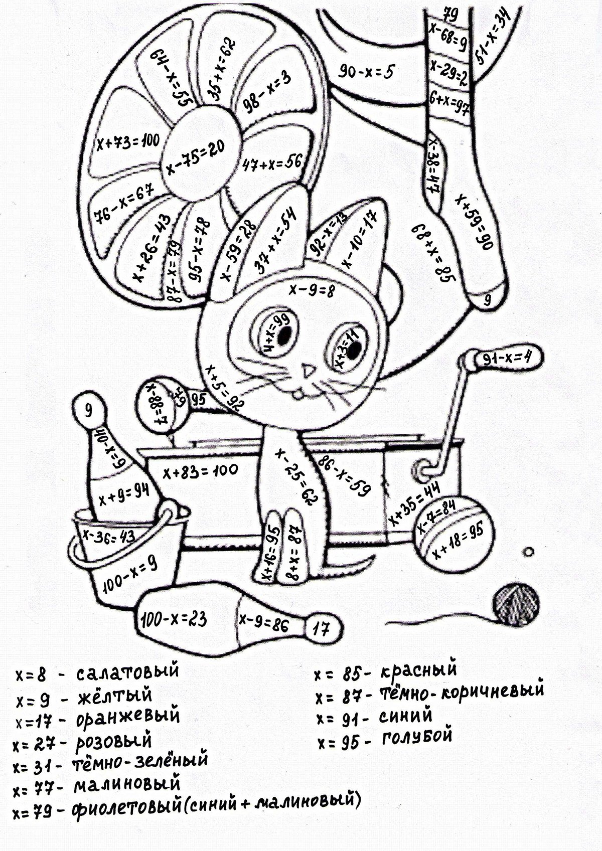 Раскраска обыкновенные дроби