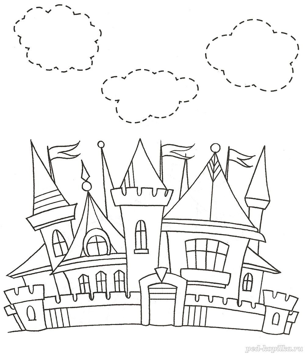 Обвести по точкам замок