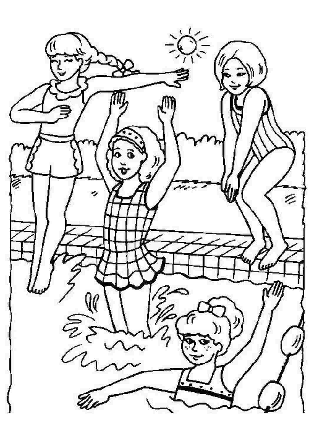 Раскраска ребенок купается в ванной