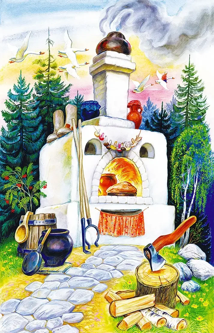 Сказка по щучьему велению раскраска Емеля