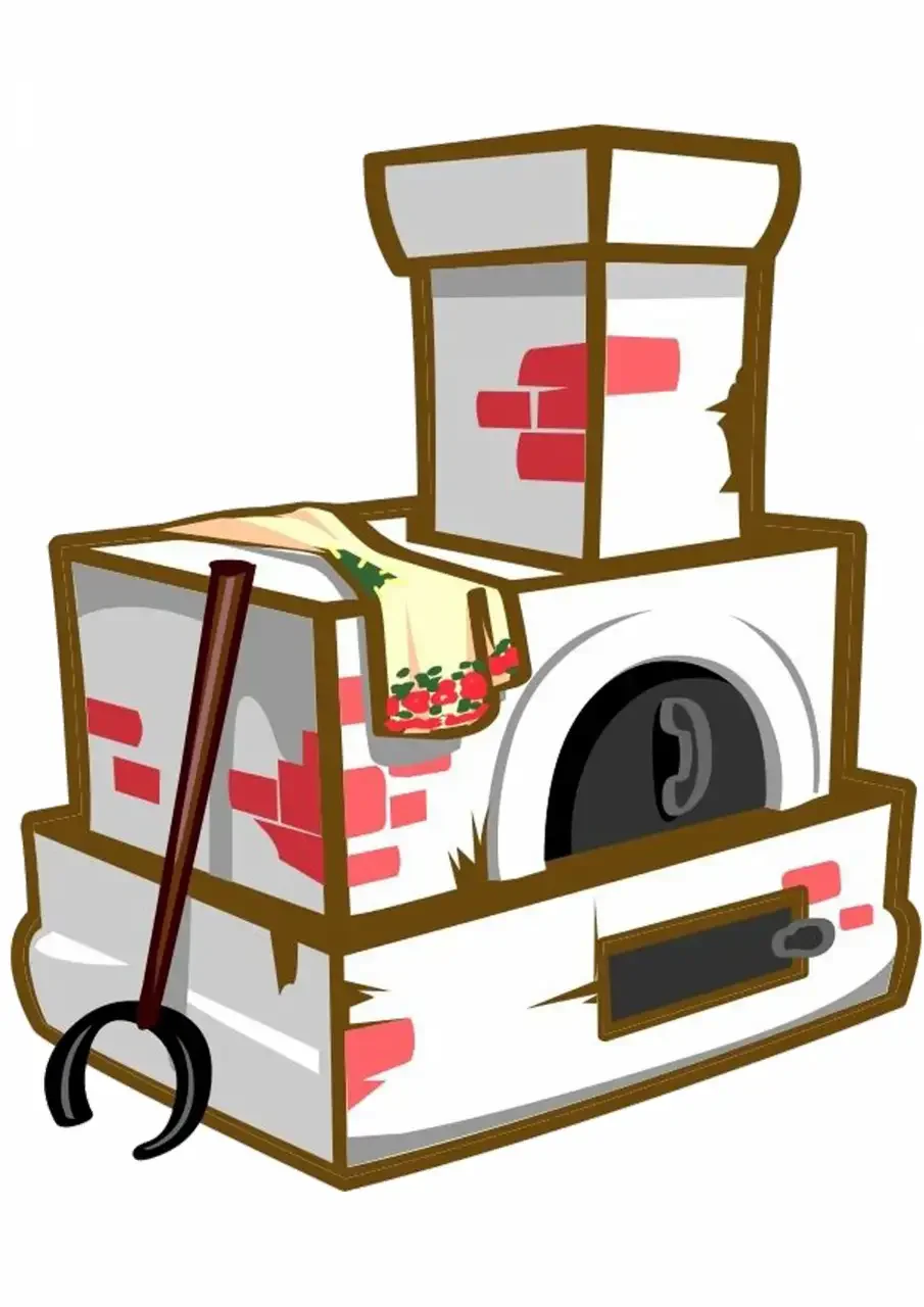 Русская печь для детей на прозрачном фоне