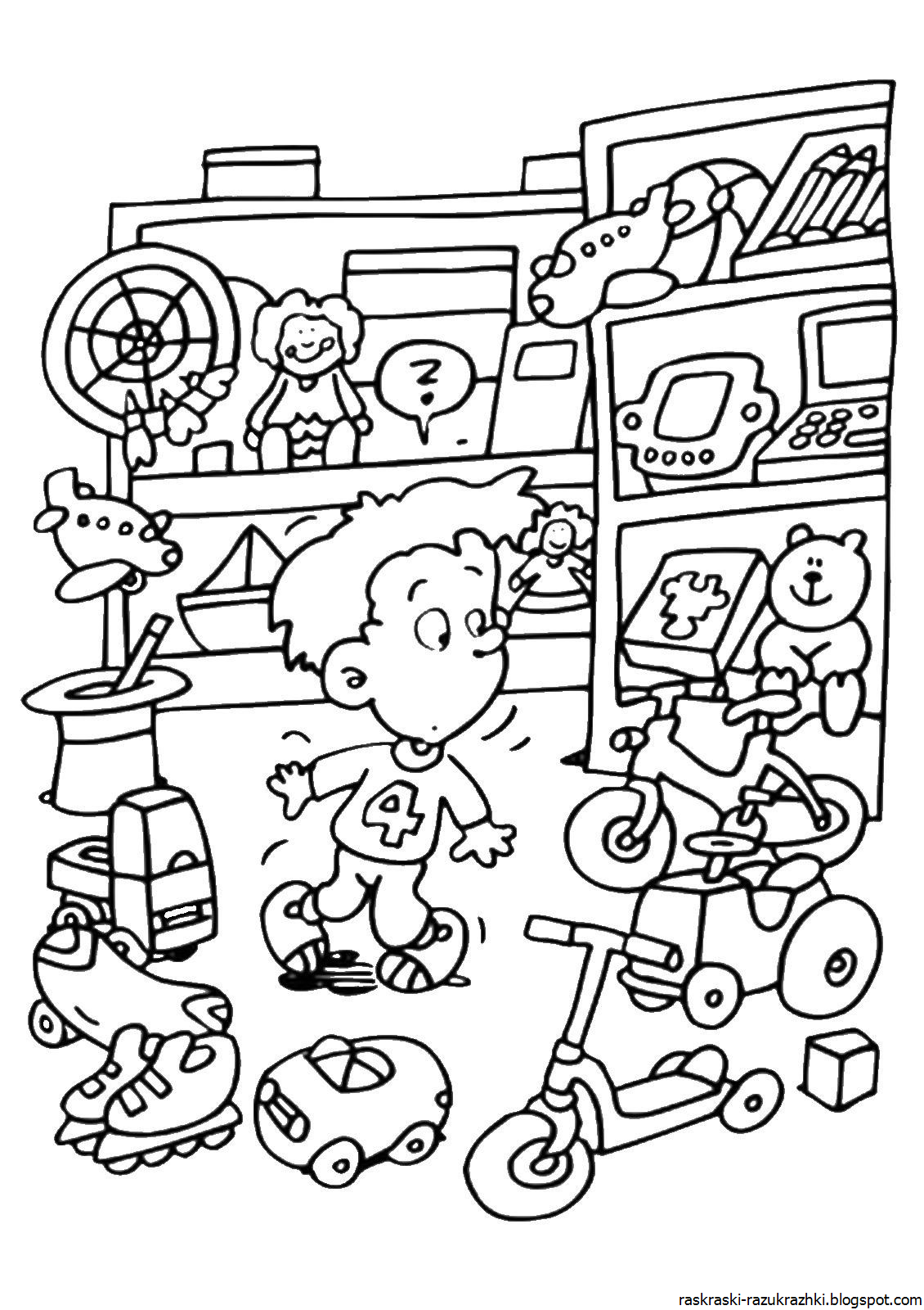 Магазин игрушек раскраска для детей