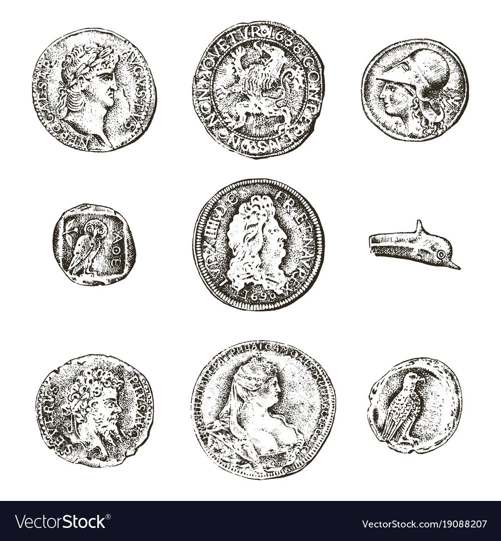 Рисунок манетки старинные