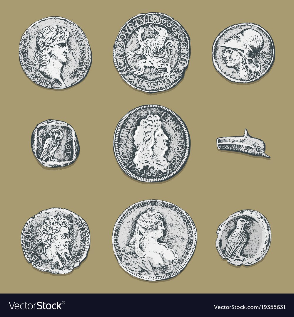 Старинная монета рисунок
