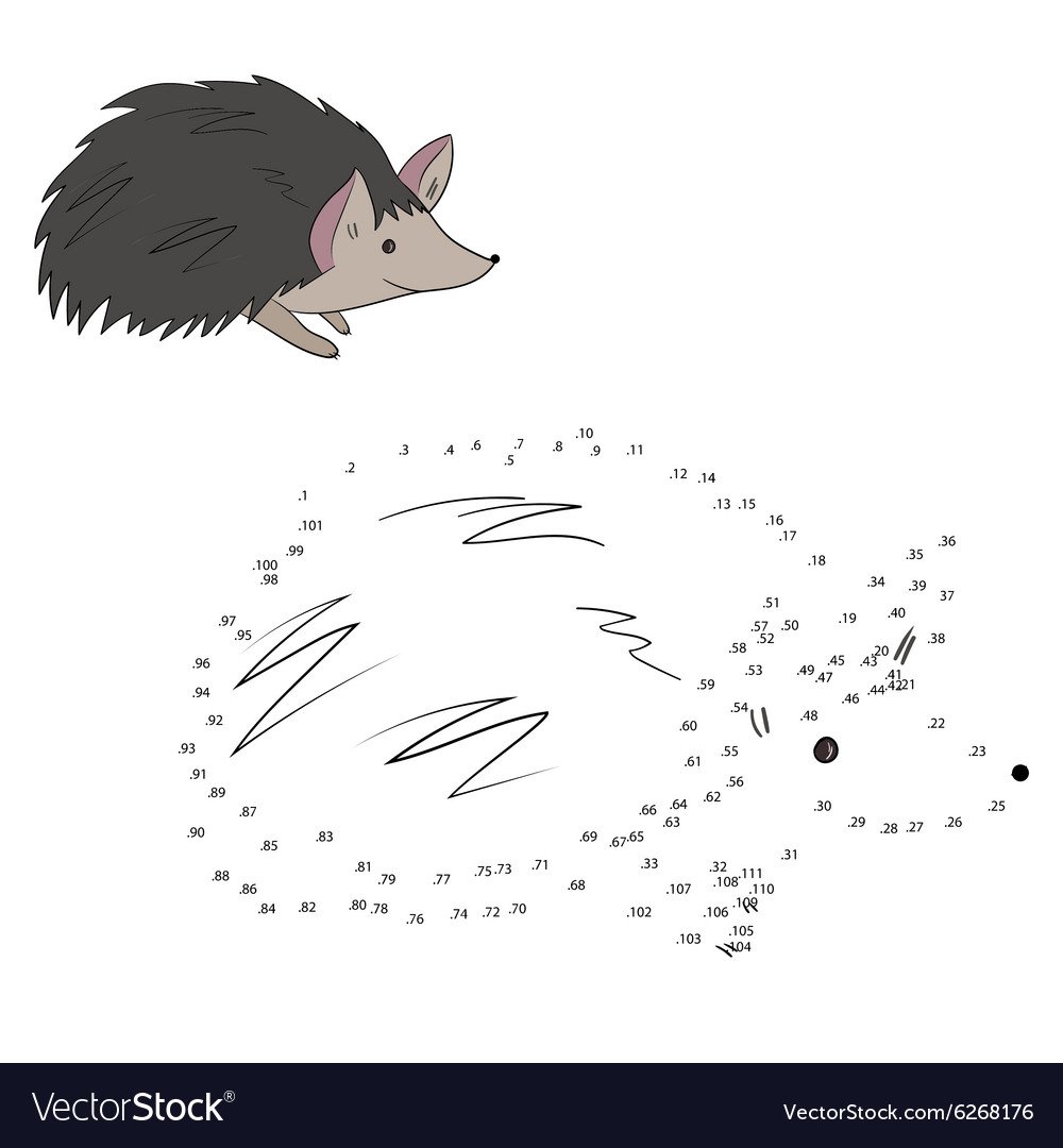 Рисование по точкам Ежик