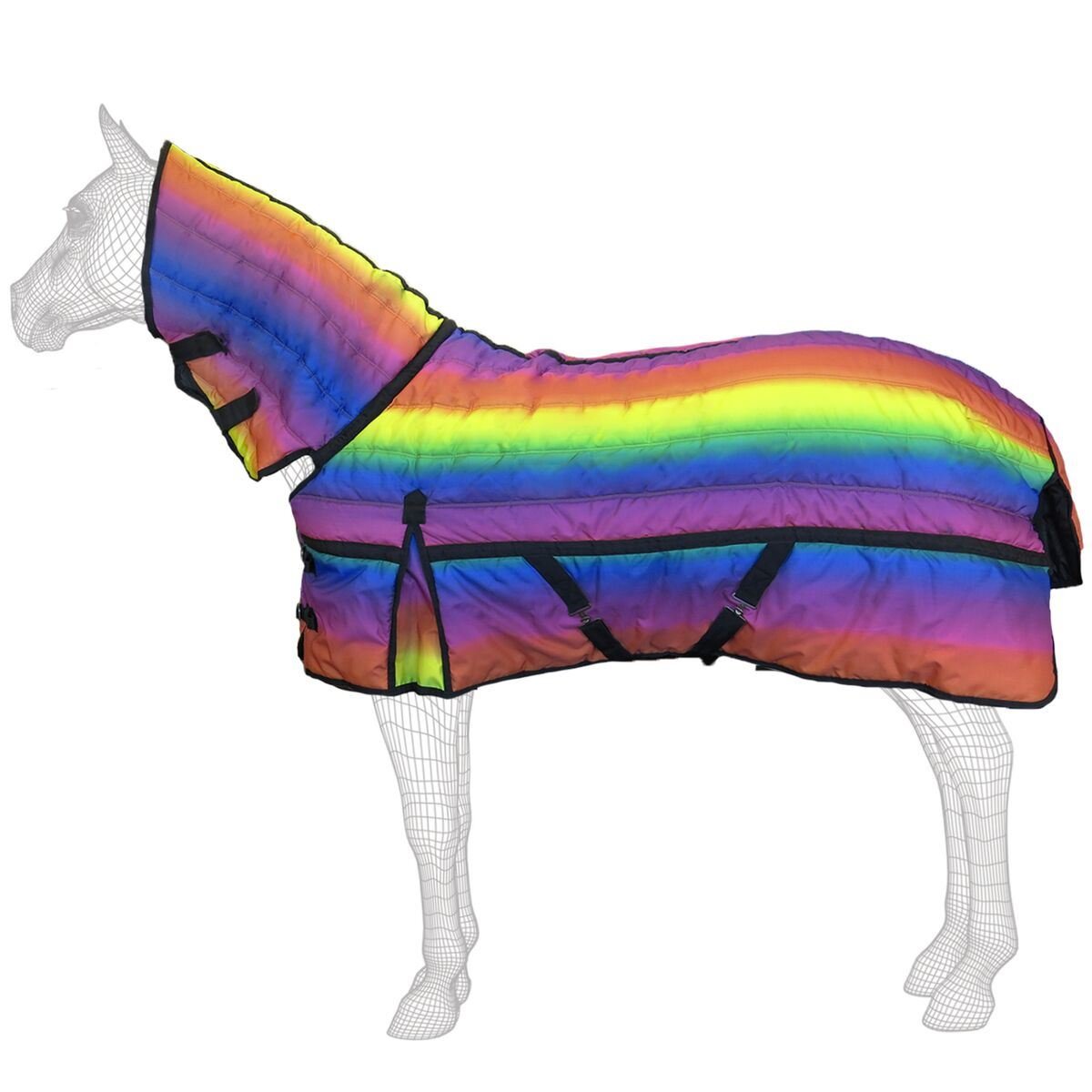 Раскраски лошадей с амуницией