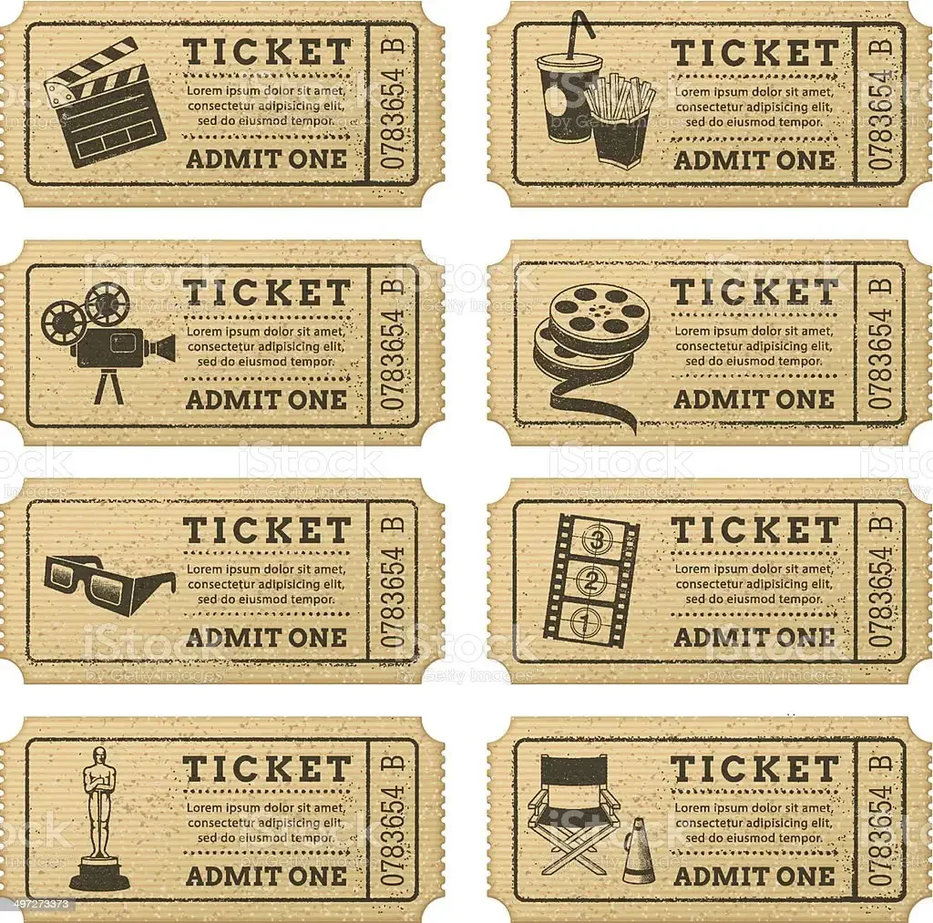 Билет в кино шаблон