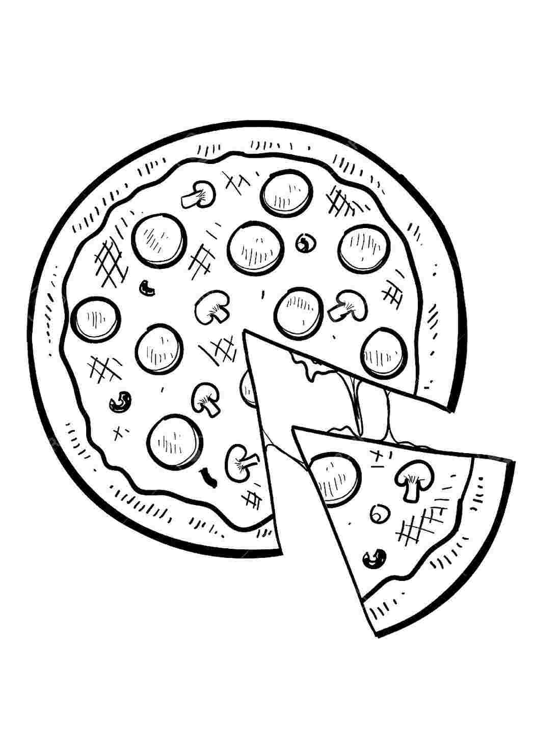 Карточки с пицца черно-белые