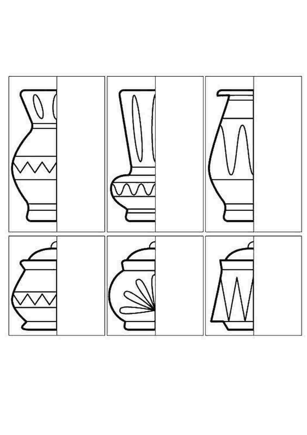 Симметричные предметы для дошкольников