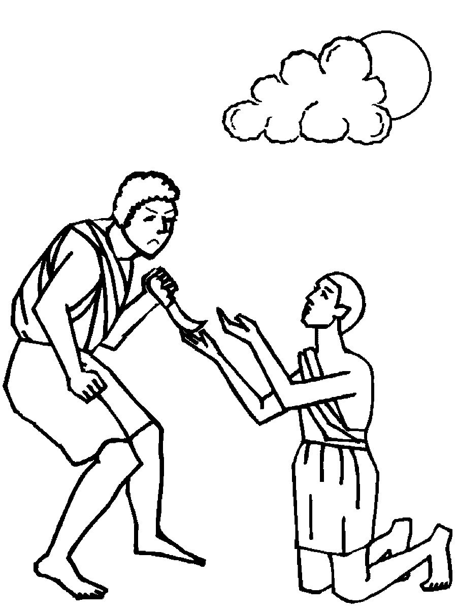 Каин и Авель раскраска для детей