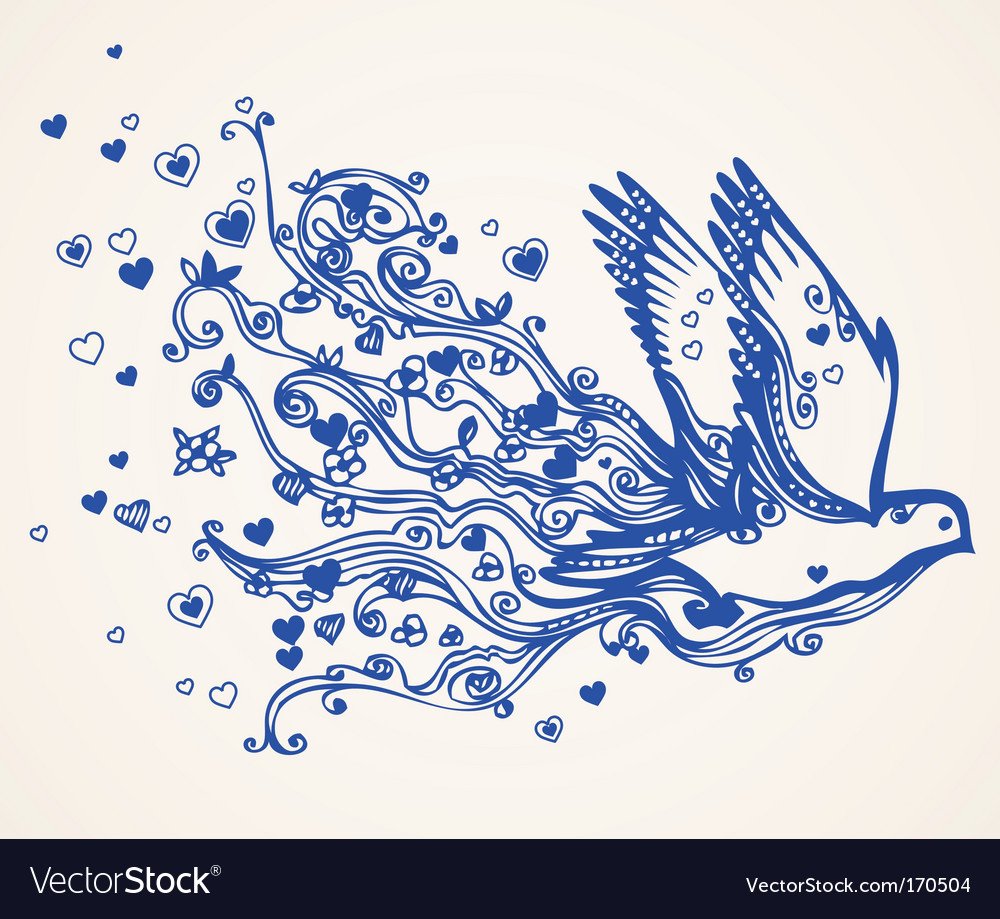 Синяя птица Векторная Графика