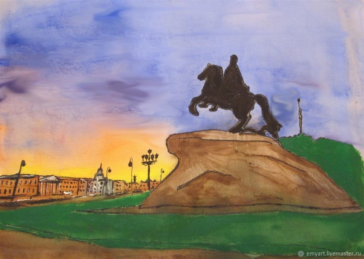 Петербург медный всадник иллюстрация