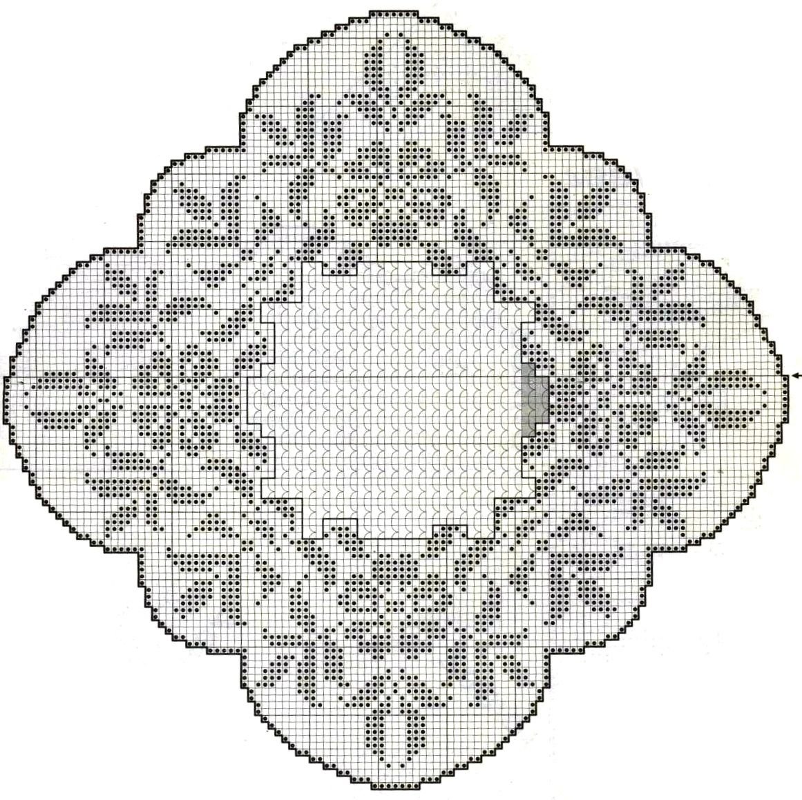 Круглая филейная салфетка