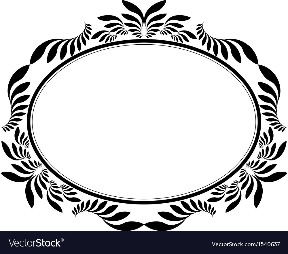 Узорная овальная рамка вектор