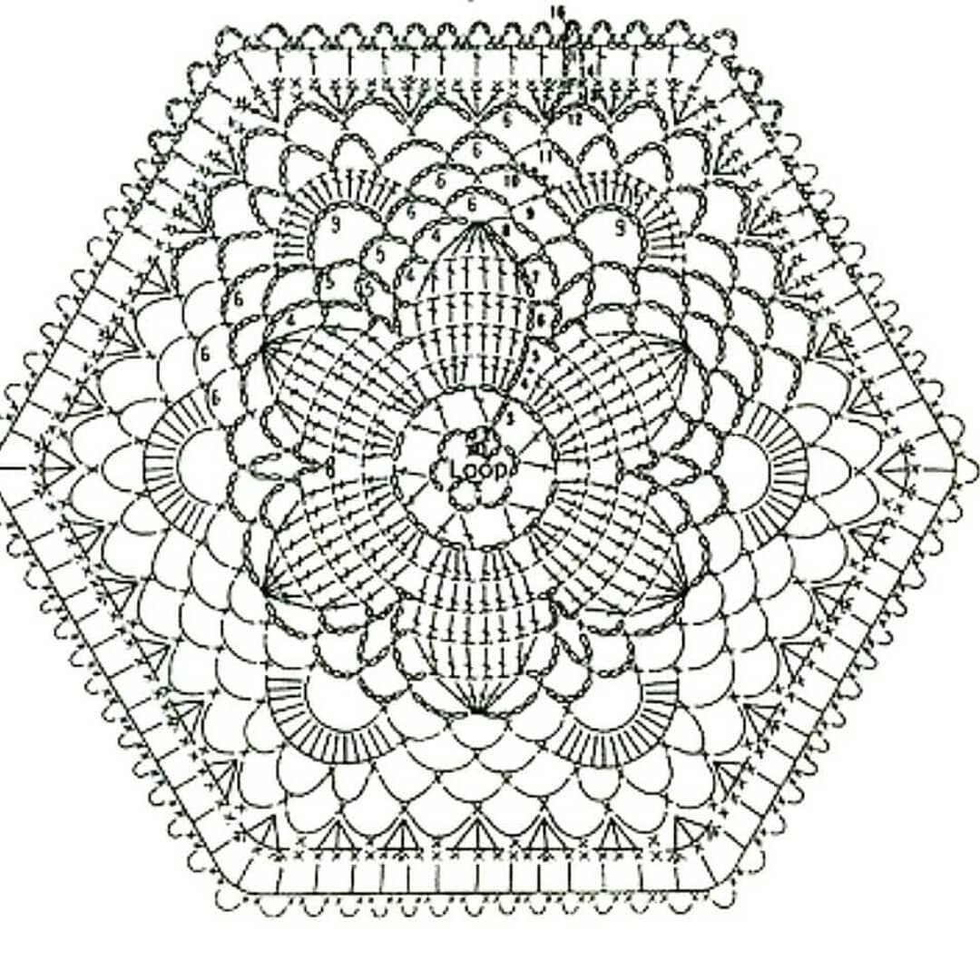 Мотив шестиугольник крючком схемы