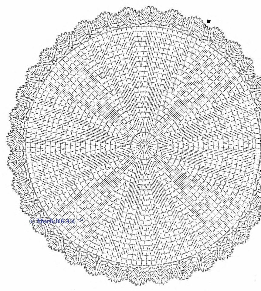 Вязание крючком круглая салфетка
