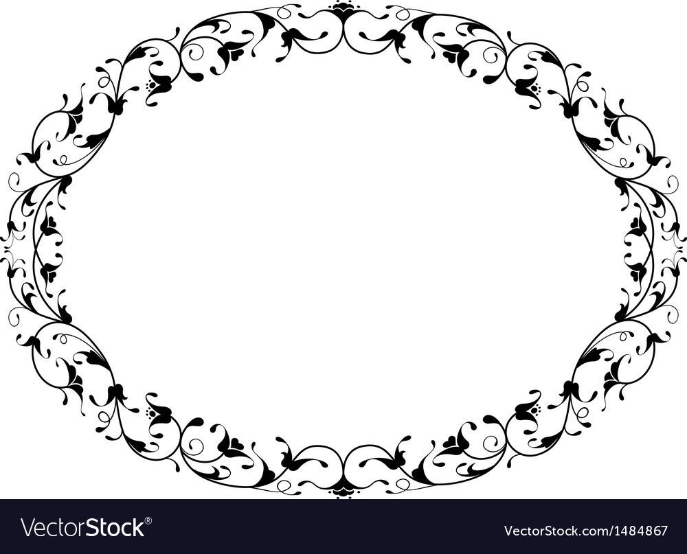 Одноцветный орнамент овал