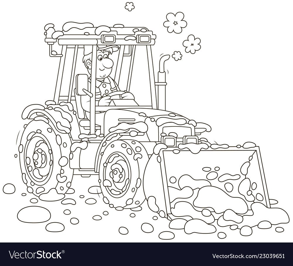 Гоночный трактор раскраска