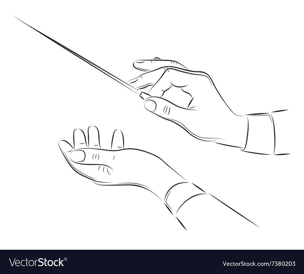 Руки дирижера нарисованные