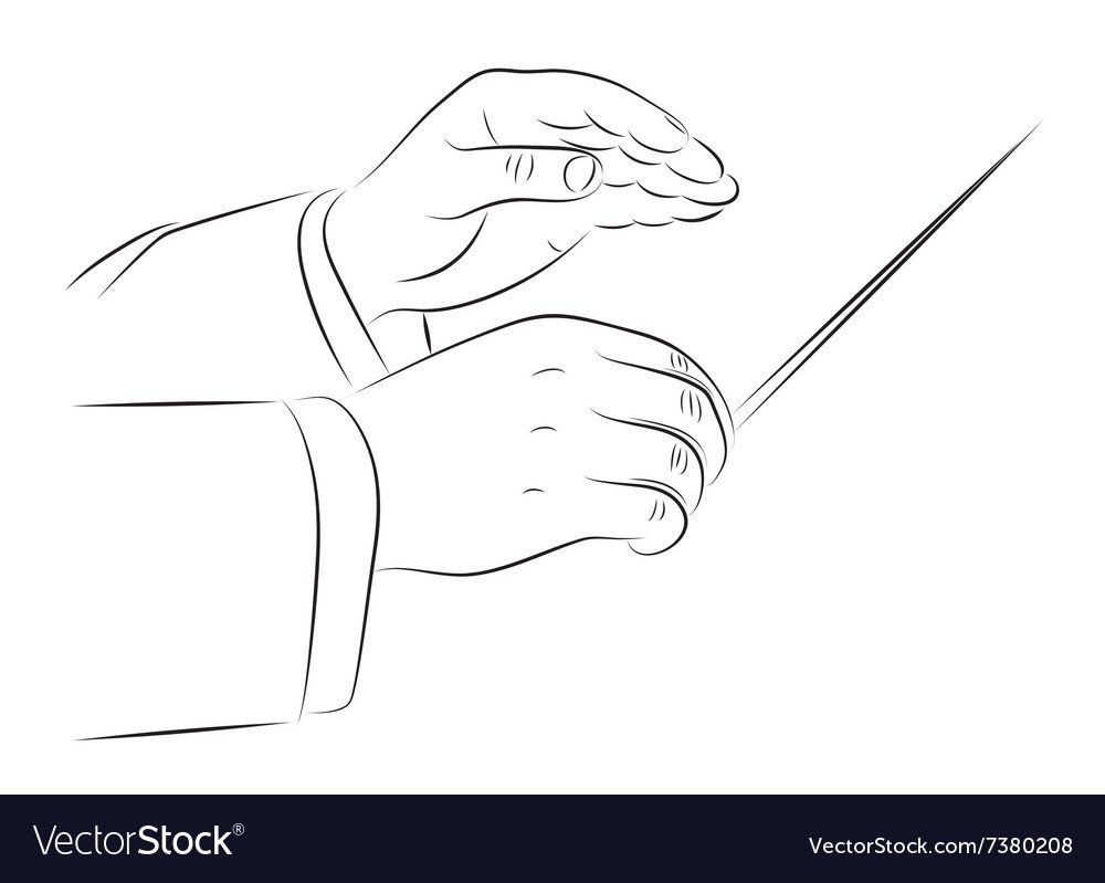 Дирижер рисунок карандашом