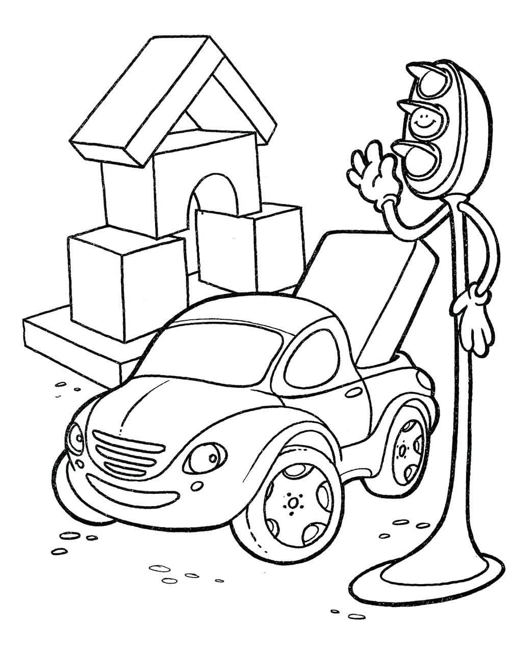 Светофор раскраска для детей