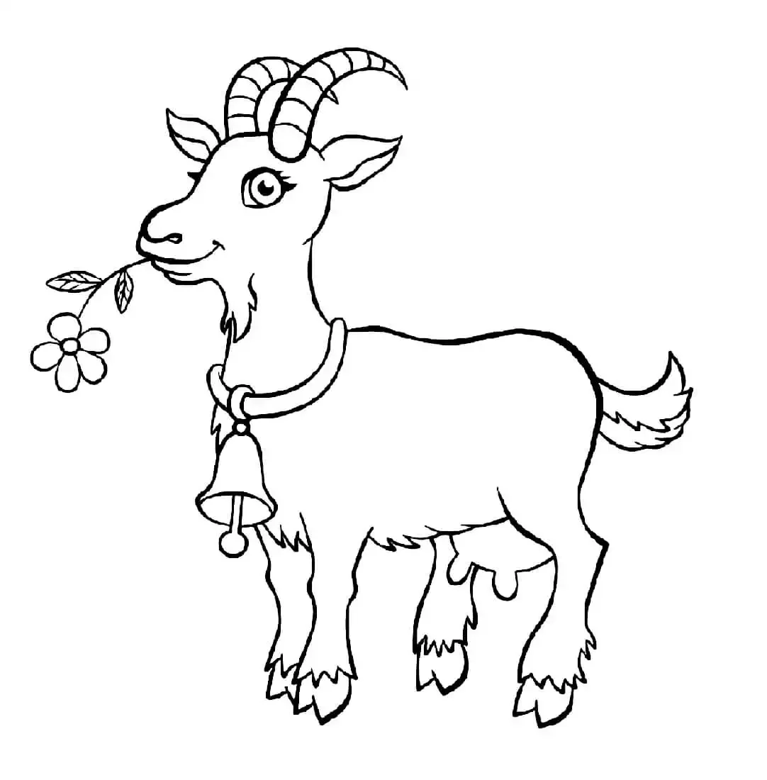 Коза раскраска для детей
