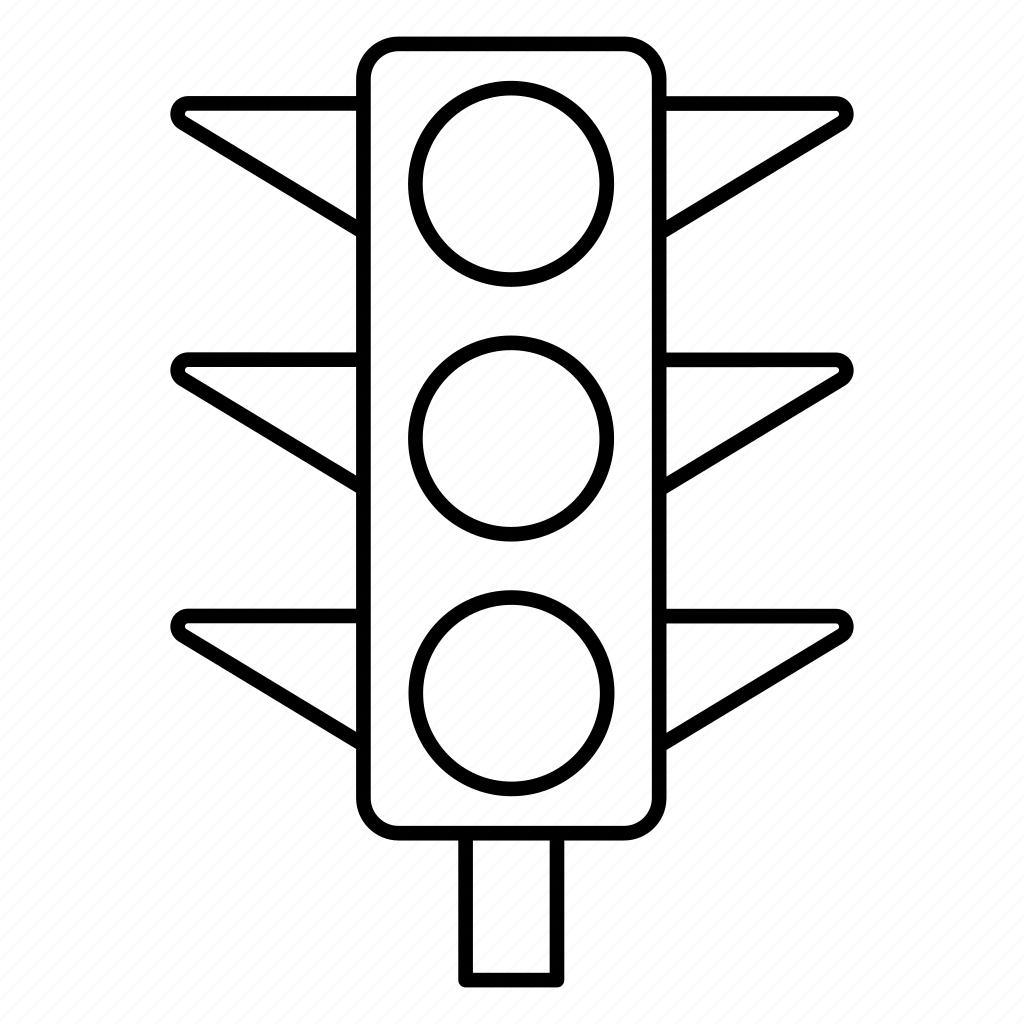 Машина и светофор раскраска