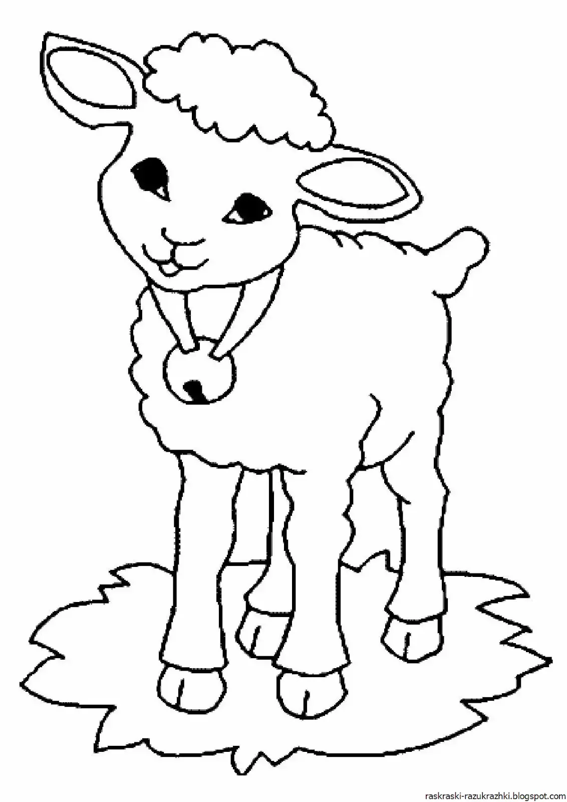 Ягненок раскраска для детей