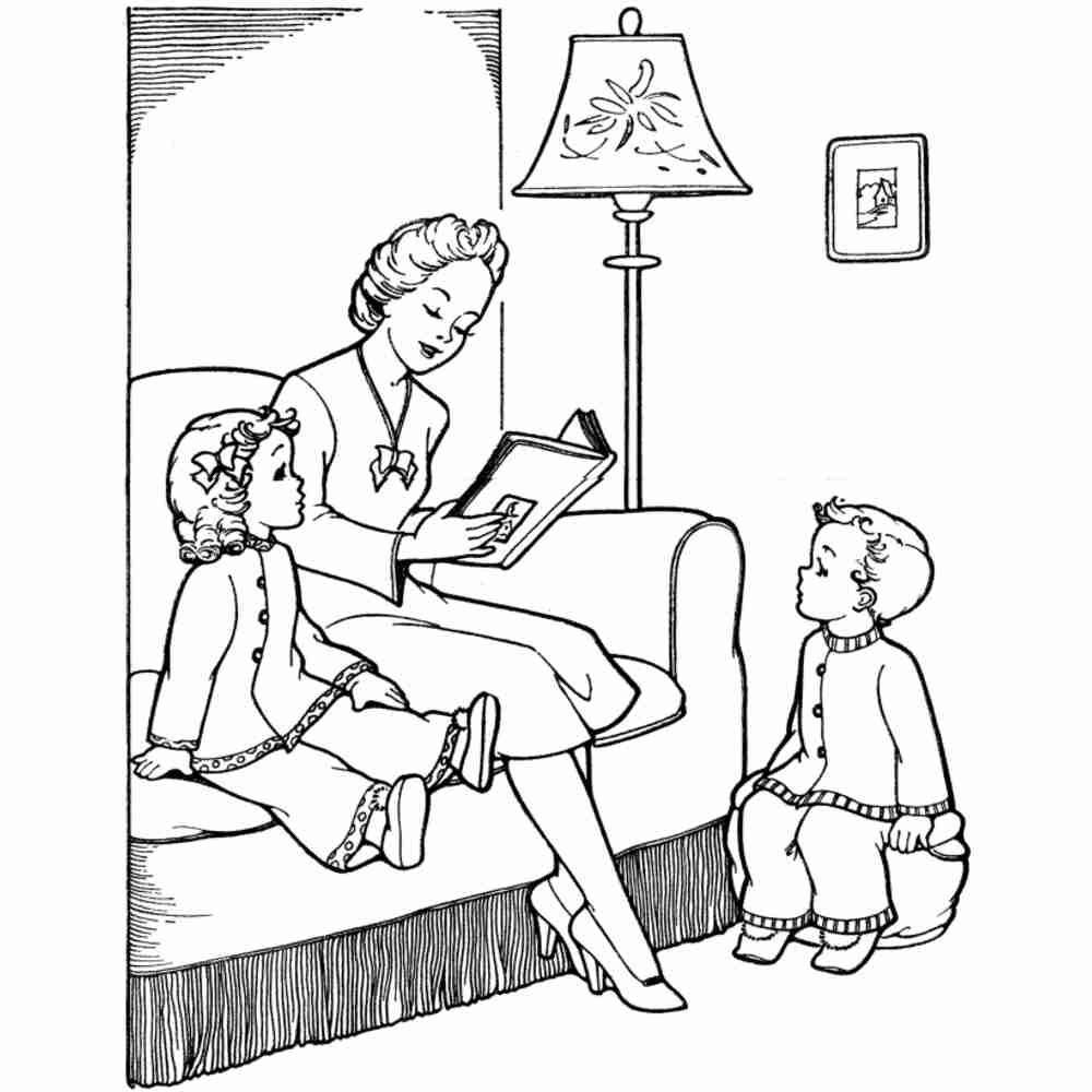 Раскраска мамы и малыши