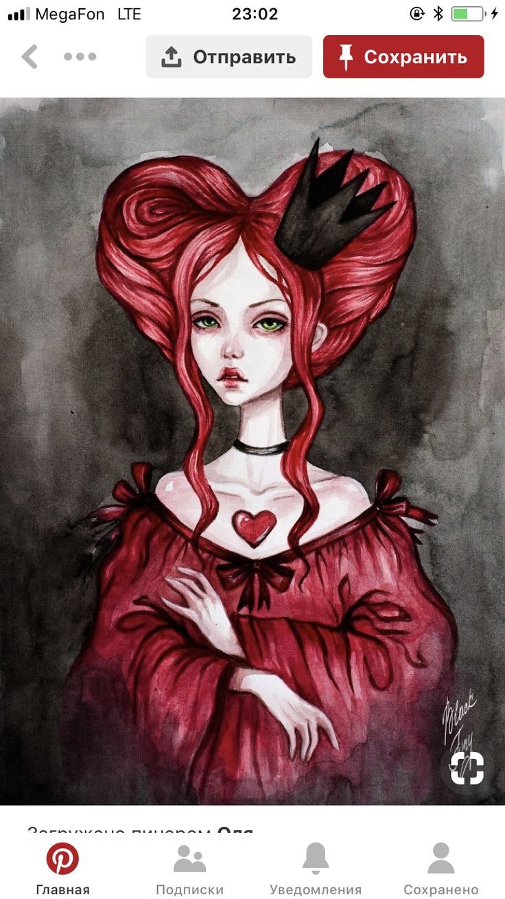 Красная Королева Алиса в стране чудес рисунок