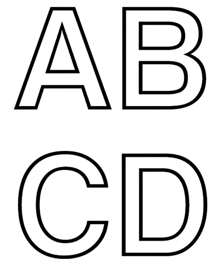 Контур букв для детей