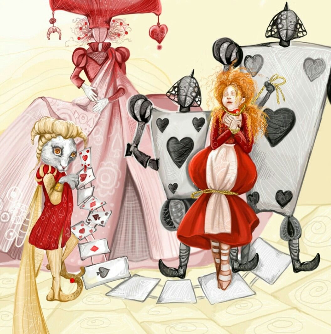 Красная Королева Алиса в стране чудес рисунок