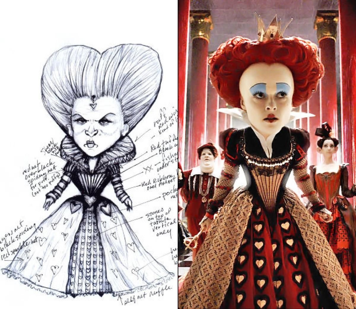 Черная и белая Королева Алиса в Зазеркалье