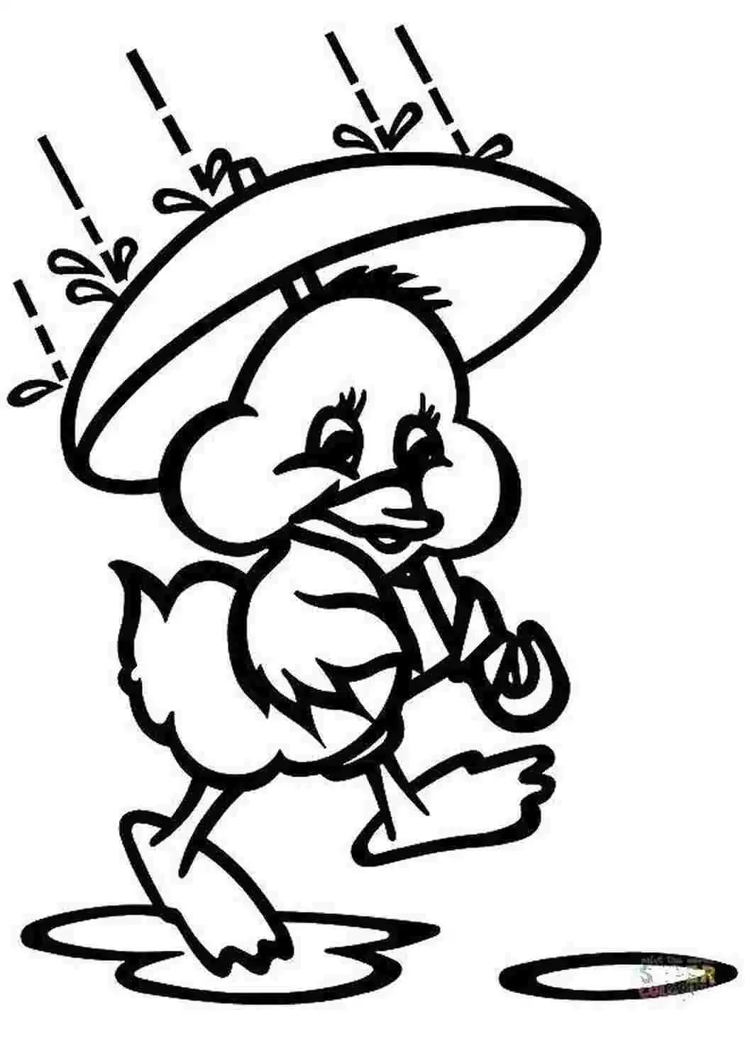 Раскраска дождливая осень для детей