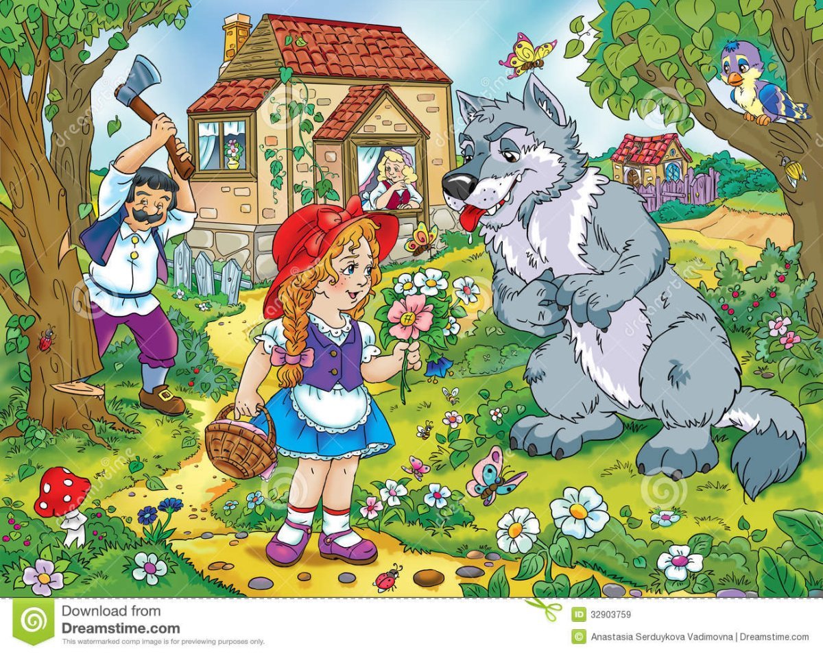 Персонажи из сказки красная шапочка