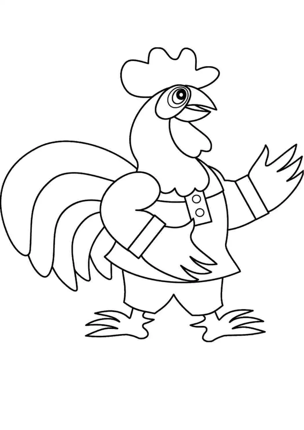 Петух раскраска