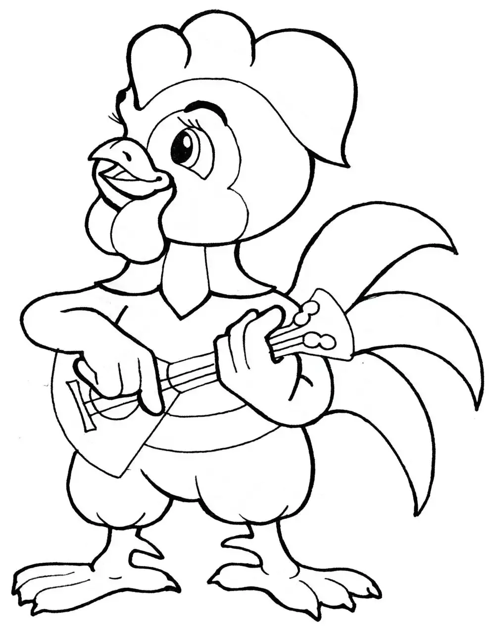 Петух раскраска